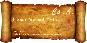 Csuba Annamária névjegykártya